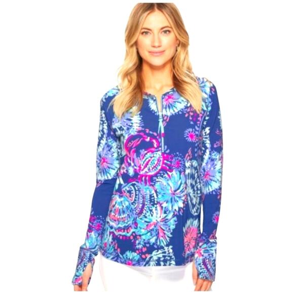 Lilly Pulitzer Luxletic Delaynee Rashguard in Gypsea Girl HTF Size Large - Picture 1 of 4